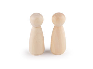 Unfinished Wooden Figurine for DIY Crafts (25x67mm) - Premium Natural Wood Peg Doll for Painting & Creative Projects