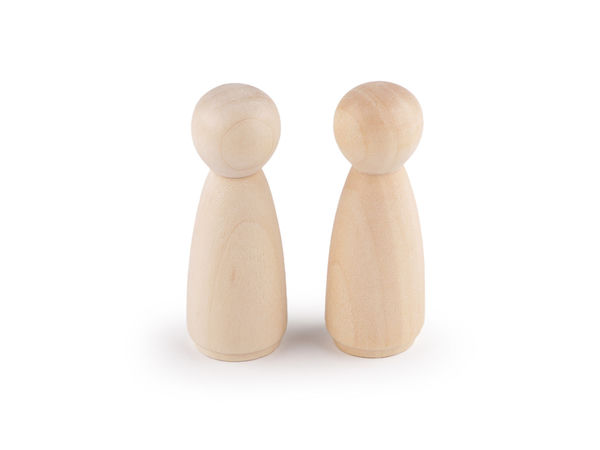 Unfinished Wooden Figurine for DIY Crafts (25x67mm) - Premium Natural Wood Peg Doll for Painting & Creative Projects