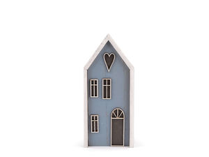 Handcrafted Wooden House Decorative Accent - Premium Miniature Tabletop Ornament for Mantels, Shelves, and Seasonal Home Decor Displays