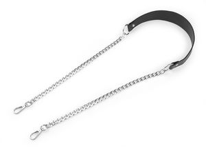 Premium Handbag Handle with Elegant Chain Accents and Carabiner Clasps, 4cm Wide Replacement Strap