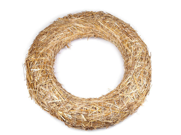 Premium Large Straw Wreath Base (60cm) - Natural Woven Straw Ring for DIY Crafts, Seasonal Door Wreaths, and Rustic Holiday Decor (Ivory)