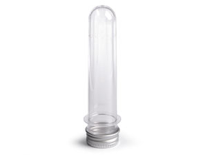 Clear Ampoule-Shaped Plastic Storage Bottles with Leak-Proof Metal Screw Caps - Multi-Purpose Craft & Organization Vials