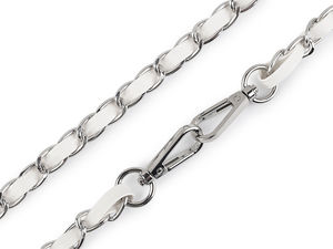 Intertwined Faux Leather & Metal Chain Bag Strap with Carabiners (2cm) - Premium Replacement Handle for Handbags, Purses, and Mobile Phone Cases
