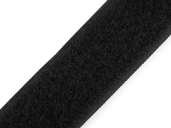 Premium Black Hook and Loop Fastener Loop Tape - Plush Side Only (38mm Width)