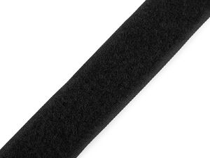 Premium Hook and Loop Fastener Loop Tape - Plush Side Only, 25mm Width - Black