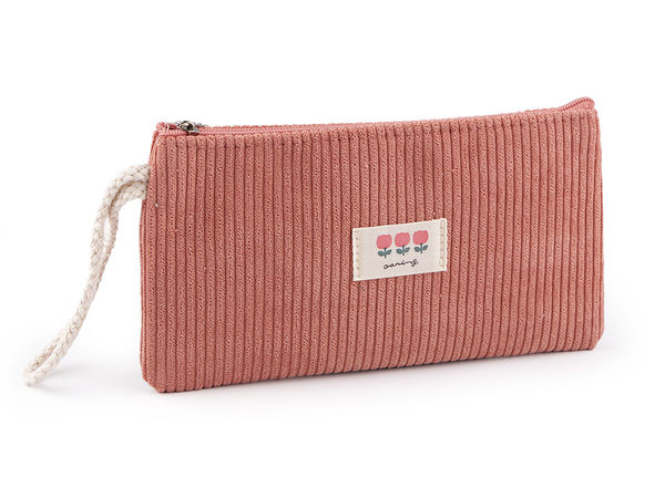 Versatile Corduroy Utility Pouch Case with Carrying Strap – Premium Travel & Home Organizer for Makeup, Glasses, Phones, and Pens (18x10 cm)