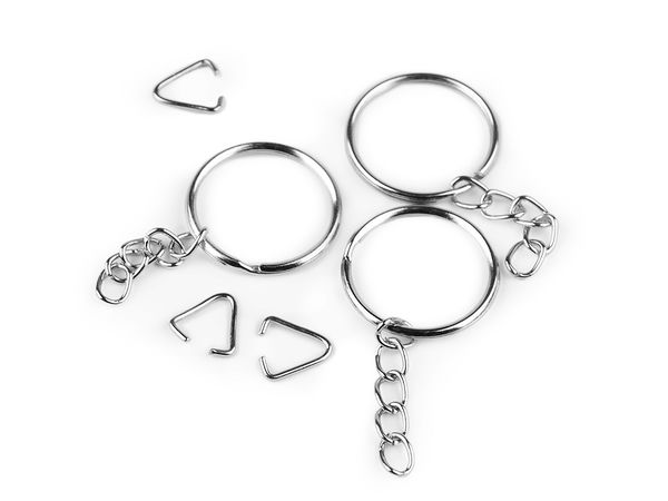 Premium 25mm Metal Split Key Ring with Extension Chain and Connector Loop