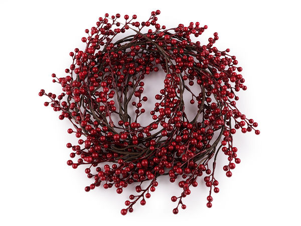 Artificial Mini Rowan Berry Garland - Premium Decorative Faux Berry Vine for Autumn Wreaths, Christmas Decor, and DIY Floral Crafts