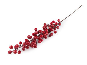 Artificial Red Rowan Berry Twig Stem for Floral Arrangements, Wreaths, and Seasonal Decor