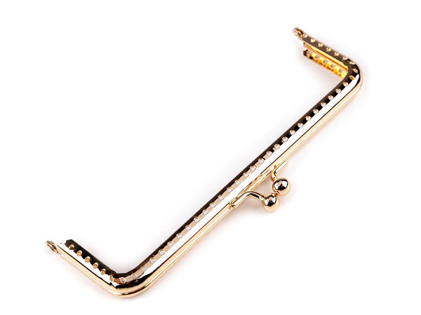 Pink Gold Kiss Lock Metal Purse Frame - Sew-On Handbag and Wallet Frame for DIY Crafting (15.5 x 9 cm)