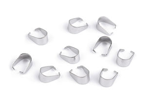 Premium Stainless Steel Pinch Bails - Platinum Snap Bail Hook Pendant Clasps for Necklace and Jewelry Making