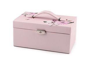 Premium 2-in-1 Lockable Jewelry Organizer Box with Removable Travel Case, Integrated Vanity Mirror, and Secure Metal Clasp