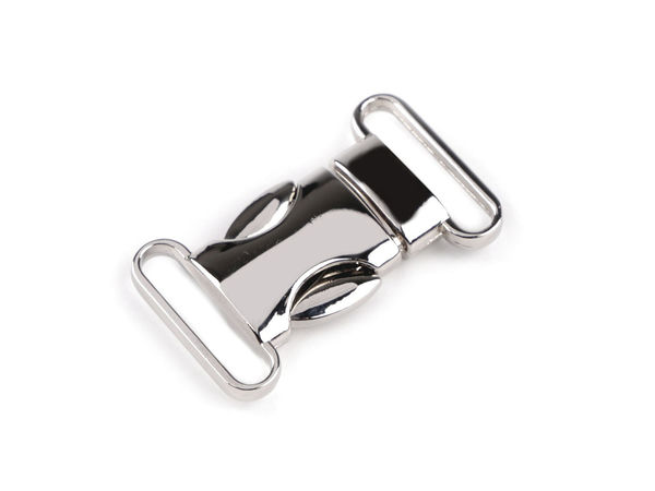 Premium 20mm All-Metal Webbing Side Release Buckle - Nickel Finish Clasp for Belts, Bags, and Dungarees
