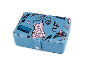 Premium 2-Tier Portable Travel Jewelry Box Organizer with Zipper Closure, Earring Holder and Necklace Hooks