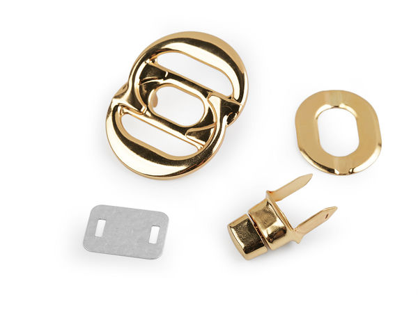Metal Twist Lock Clasp Fastener Set (36x47mm) for Handbags, Purses, and Backpacks