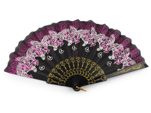 Elegant Butterfly Glitter Fabric Hand Fan - Premium Folding Fan for Carnivals, Dance Performances, Weddings, and Summer Cooling
