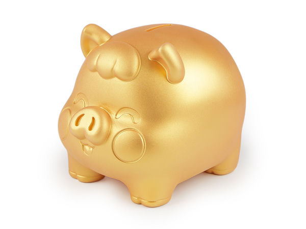 Golden Piggy Bank Money Box - Elegant Decorative Coin Bank for Weddings, Birthdays, and Celebrations