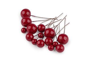 Premium Decorative Berries and Balls on Flexible Wire (1-2 cm) for Floral Arrangements, Wreaths, and DIY Crafts