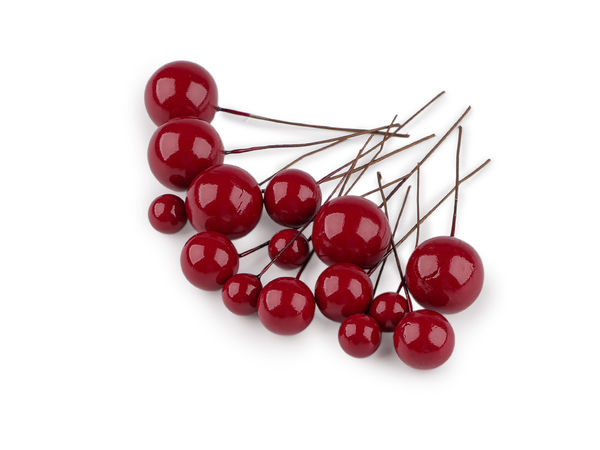 Premium Decorative Berries and Balls on Flexible Wire (1-2 cm) for Floral Arrangements, Wreaths, and DIY Crafts