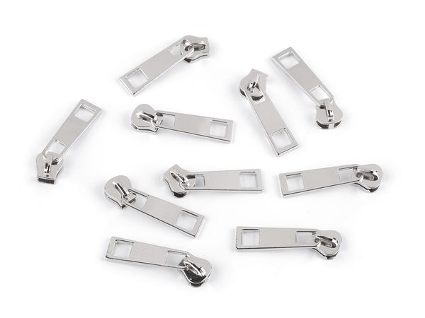 Premium No. 5 Metal Zipper Slider (Non-Locking) for Bags, Handbags, and Backpacks - Nickel Finish
