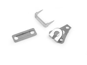 Premium Three-Piece Metal Trouser Hook and Eye Fasteners for Pants, Trousers & Skirts - Nickel Finish