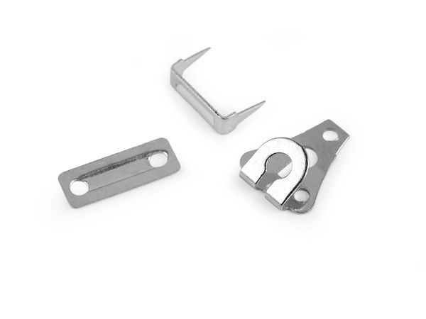 Premium Three-Piece Metal Trouser Hook and Eye Fasteners for Pants, Trousers & Skirts - Nickel Finish