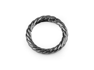 Premium Round Decorative Carabiner Hook with Twisted Detail, Ø 25 mm