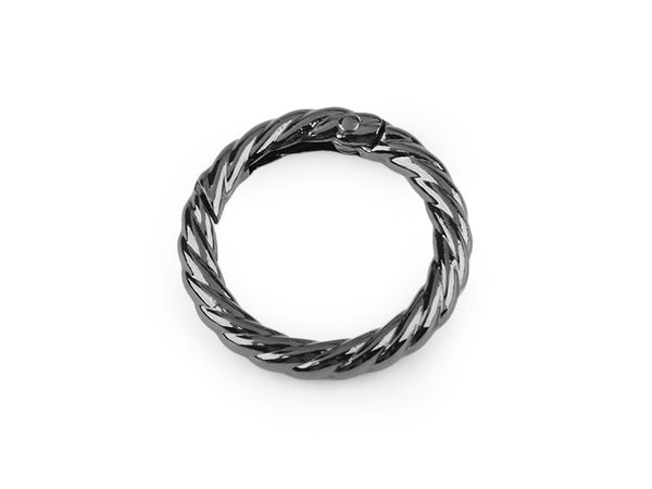 Premium Round Decorative Carabiner Hook with Twisted Detail, Ø 25 mm