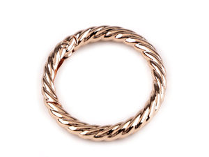 Round Decorative Twisted Metal Gate Carabiner, Ø32mm – Elegant Purse & Handbag Hardware Ring for Straps, Charms, and Accessories