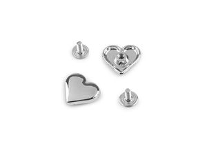 Premium Heart-Shaped Screwback Rivets (15x14mm) – Decorative Metal Studs for Handbags, Belts, and Leathercraft