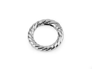 Round Decorative Gate Ring Carabiner (20mm) - Elegant Twisted Pattern Metal Spring O-Ring for Handbags, Backpacks, and Fashion Accessories