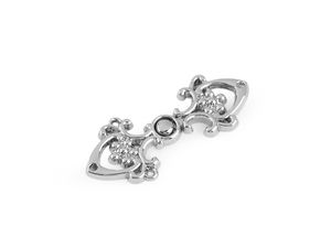Elegant Filigree Decorative Clasp Fastener - Sew-On Metal Closure (42mm)