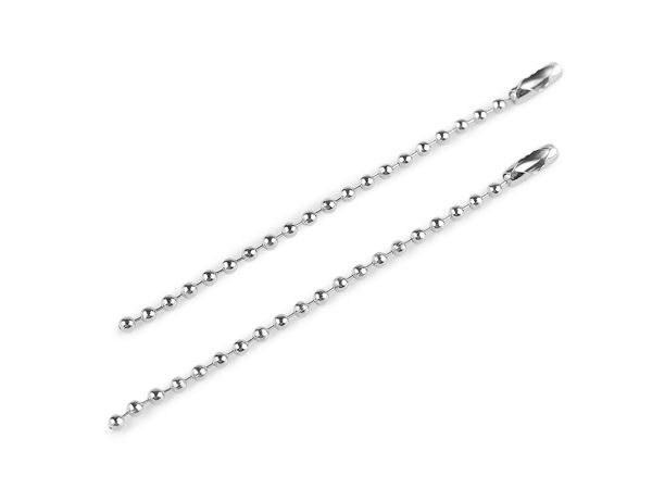 Premium 8cm Metal Ball Chain Loop (Nickel Finish) - Durable Tag Connector & Apparel Loop