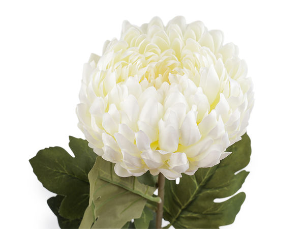 Realistic Faux Chrysanthemum Flower Stem, Textile Artificial Blossom with Bendable Wire Core for Vases, Crafts, and Wreaths