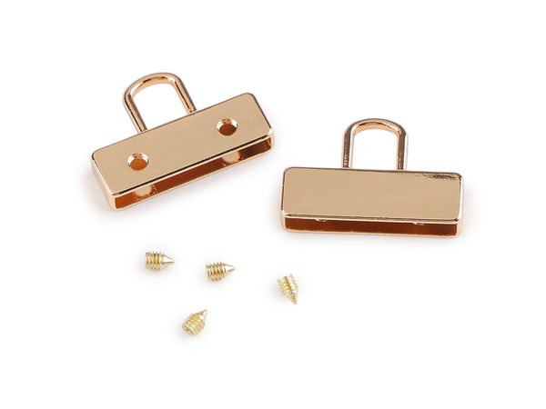 Premium 25mm Metal Webbing End Tips - Flat Strap Cap Clamps with Screws for Bag Making and Crafts