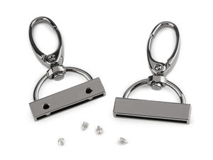 Premium Metal Swivel Carabiner Hook with 30mm Flat Strap Clamp End Cap