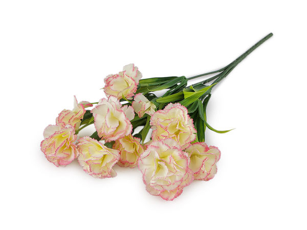 Faux Mini Carnation Bouquet – 15 Lifelike Flowers on 5 Bendable Stems for Home Decor, Vases, Wreaths & DIY Crafting