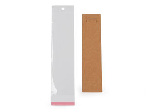 Premium Jewelry Display Cards with Self-Adhesive Euro-Hanger Bags | 5x22 cm Hanging Tags for Necklaces and Bracelets
