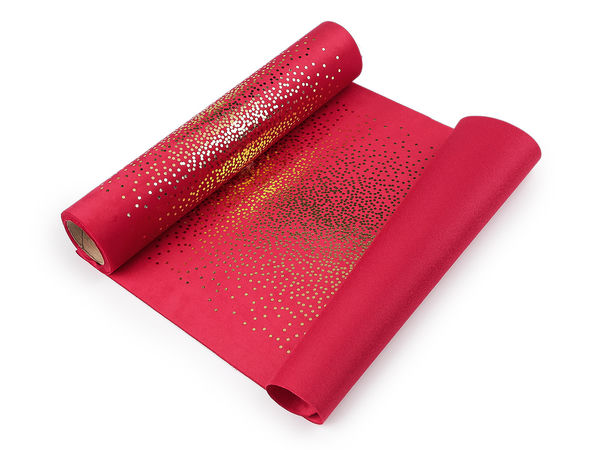 Premium Metallic Dot Velvet Table Runner Fabric Roll – 28cm Non-Fraying Decorative Fabric for DIY Crafts & Festive Tablescapes