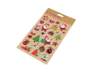 Festive 3D Christmas Stickers - Premium Self-Adhesive Holiday Decals for Scrapbooking, Gift Wrapping, and Classroom Rewards