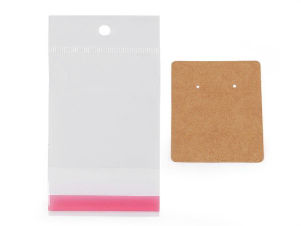 Premium Paper Earring Display Cards with Self-Adhesive Euro Hanger Bags (5x6 cm)