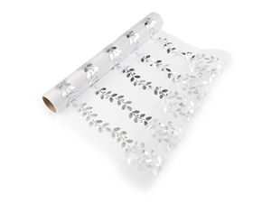 Elegant Metallic Holly Print Christmas Organza Roll (36cm) - Premium Decorative Fabric for Holiday Decor & DIY Crafting