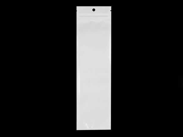Premium Resealable Zipper Display Bags 7x25 cm - White with Clear Window & Hanging Tab
