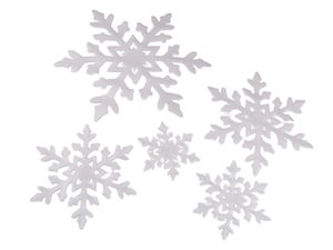Premium Decorative Foam Snowflakes Set - Assorted Sizes for Holiday & Window Display, 5 Pcs
