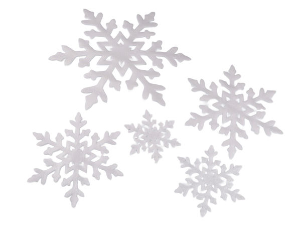 Premium Decorative Foam Snowflakes Set - Assorted Sizes for Holiday & Window Display, 5 Pcs