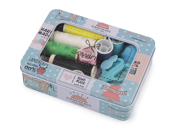 Premium Portable Sewing Kit in Decorative Tin Box | Complete Travel & Home Mending Set
