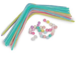Creative Chenille Stems and Pompoms Craft Kit - Assorted Colors Fuzzy Wires & Pom-Poms for DIY Arts, Kids Activities, and Home Decor