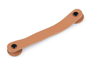 Natural Brown Leather Handle with Screw Rivets (2 x 15 cm) for Baskets, Lids, and Drawers