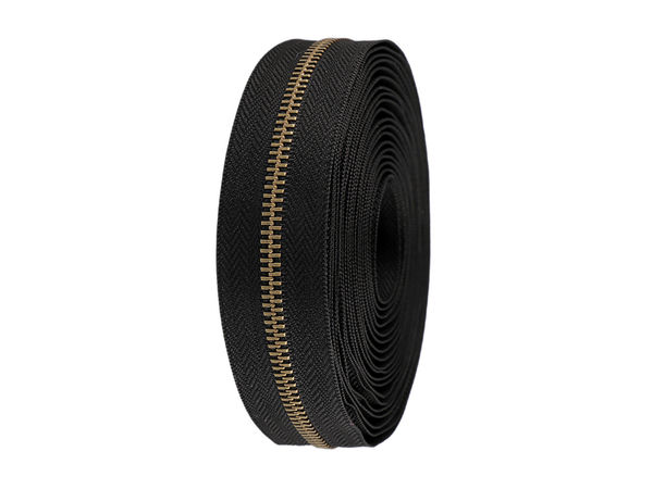 Premium No. 5 Continuous Metal Zipper by the Meter - Heavy-Duty Titanium Teeth for Bags, Outerwear, and Tents