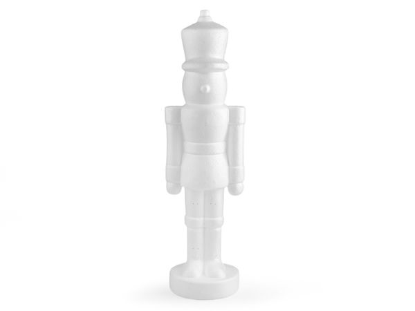 Large Polystyrene Nutcracker Soldier Christmas Decoration (21 x 68 cm) – Paintable 3D DIY Craft Blank with Metal Reinforcement